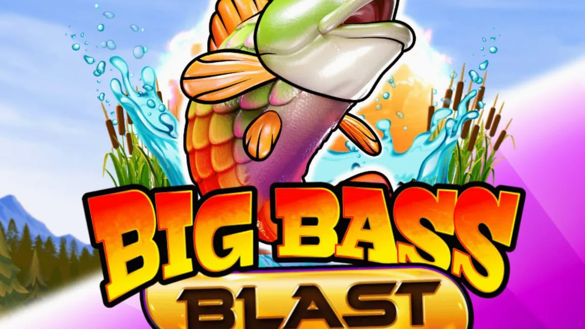 Tampilan futuristik dari slot Big Bass Blast dengan elemen listrik dan air.